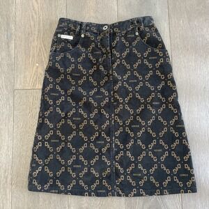 Dolce And Gabbana Junior Corduroy Logo Skirt Size 12 Black